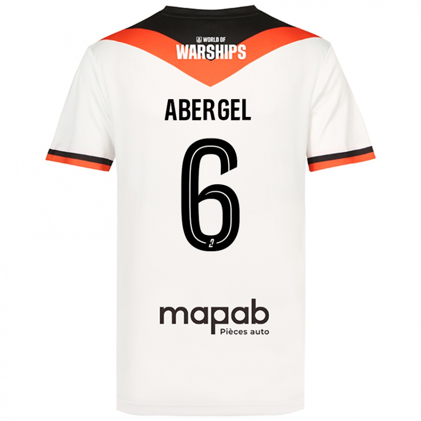 Bambino Maglia Laurent Abergel #6 Bianco Kit Gara Away 2024/25 Maglietta