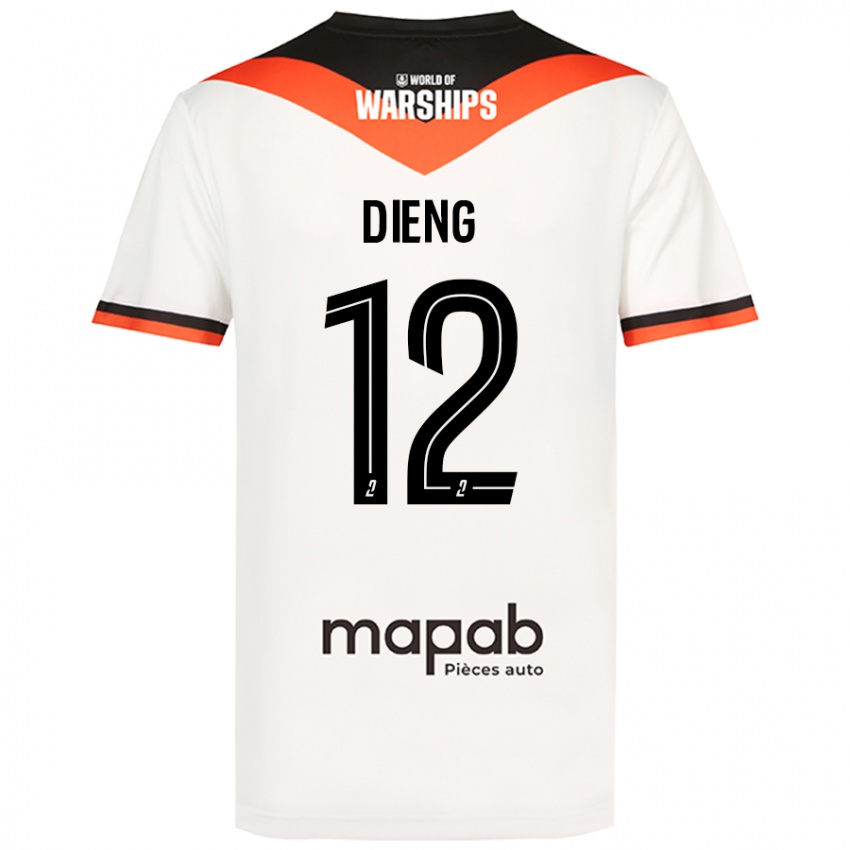 Bambino Maglia Bamba Dieng #12 Bianco Kit Gara Away 2024/25 Maglietta