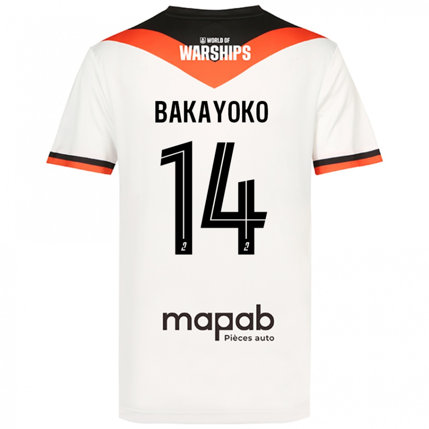 Bambino Maglia Tiemoué Bakayoko #14 Bianco Kit Gara Away 2024/25 Maglietta