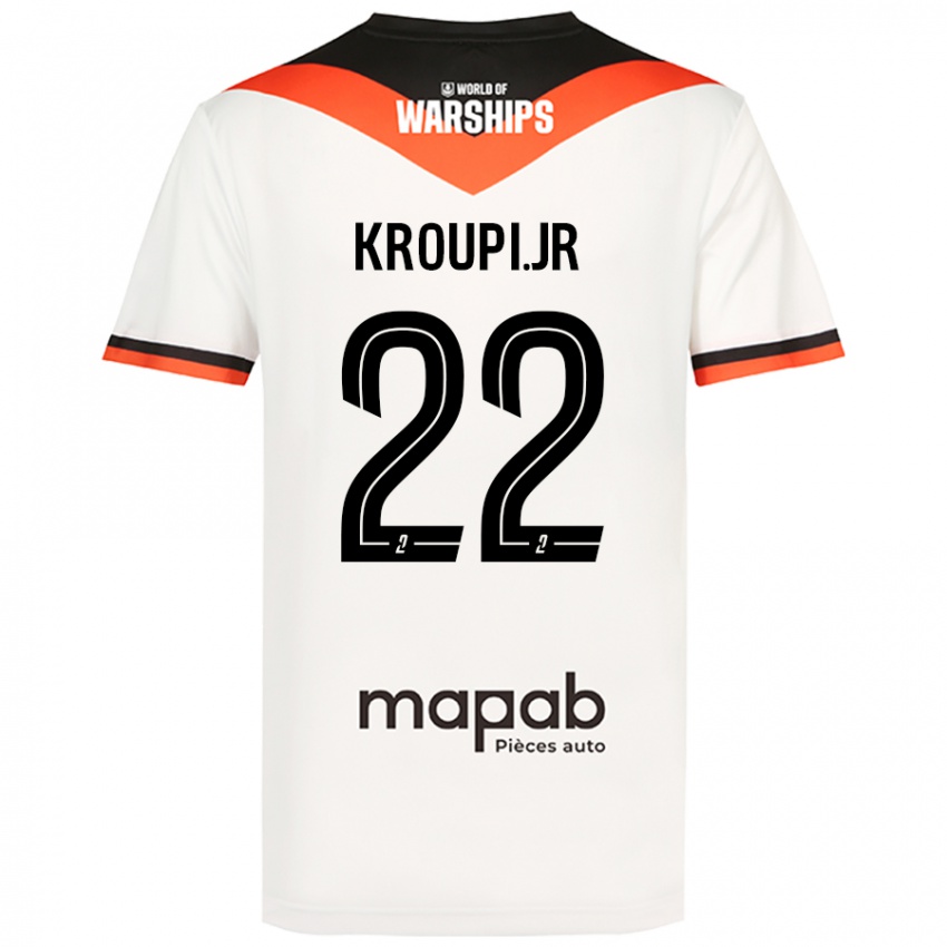 Bambino Maglia Eli Junior Kroupi #22 Bianco Kit Gara Away 2024/25 Maglietta