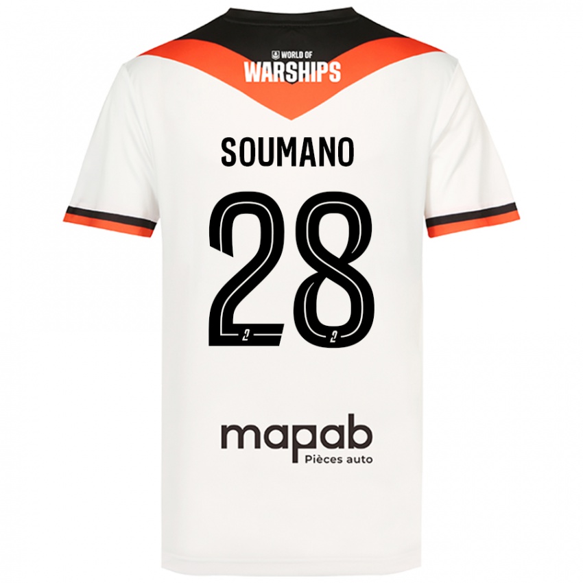 Bambino Maglia Sambou Soumano #28 Bianco Kit Gara Away 2024/25 Maglietta