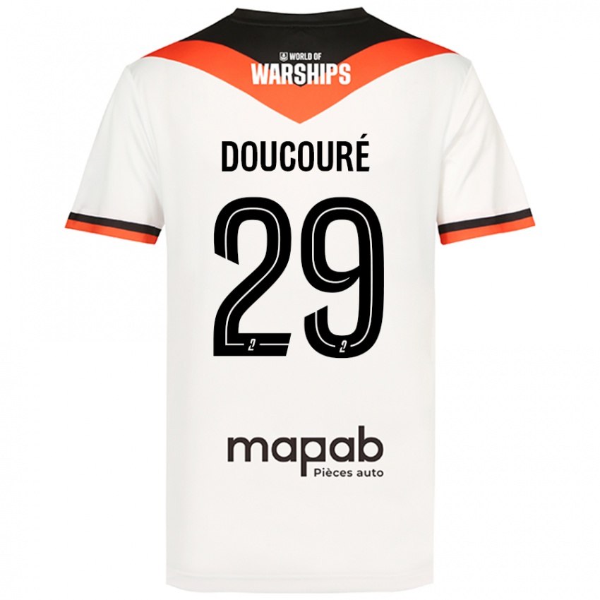 Bambino Maglia Siriné Doucouré #29 Bianco Kit Gara Away 2024/25 Maglietta