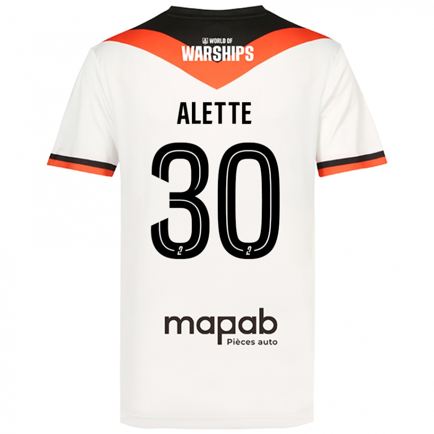 Bambino Maglia Gaël Alette #30 Bianco Kit Gara Away 2024/25 Maglietta