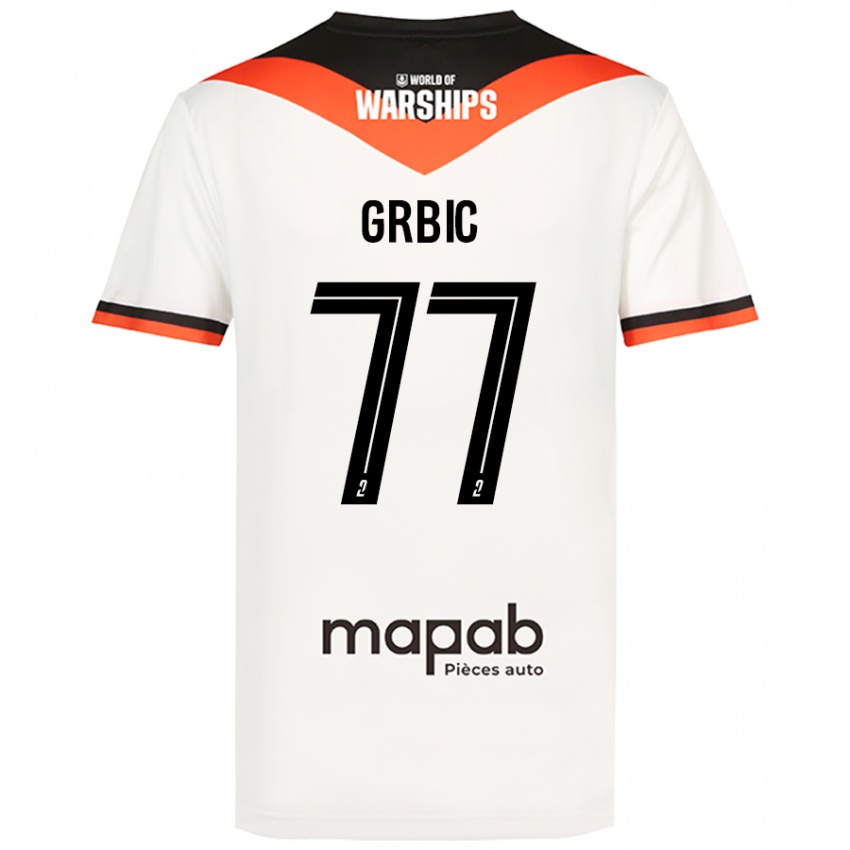 Bambino Maglia Adrian Grbic #77 Bianco Kit Gara Away 2024/25 Maglietta