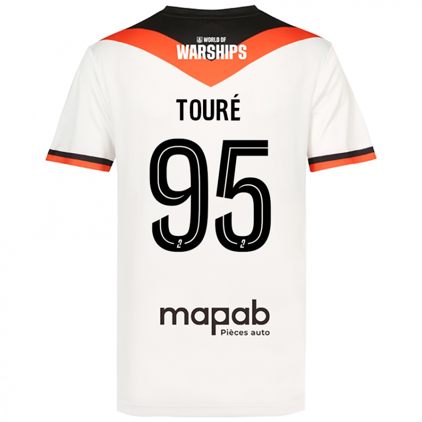 Bambino Maglia Isaak Touré #95 Bianco Kit Gara Away 2024/25 Maglietta