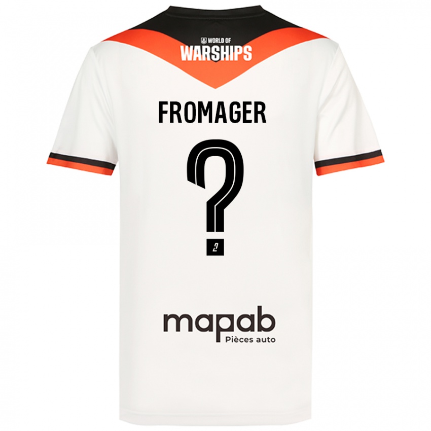 Bambino Maglia Côme Fromager #0 Bianco Kit Gara Away 2024/25 Maglietta