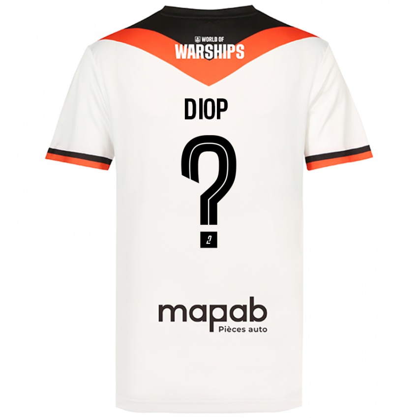 Bambino Maglia Samba Diop #0 Bianco Kit Gara Away 2024/25 Maglietta