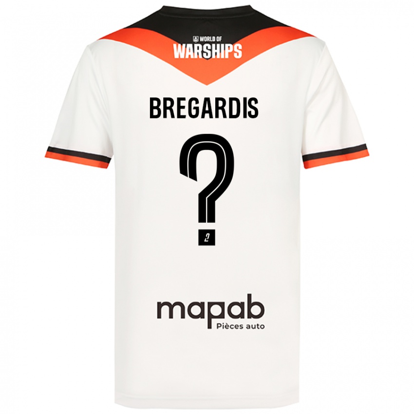 Bambino Maglia Tom Bregardis #0 Bianco Kit Gara Away 2024/25 Maglietta