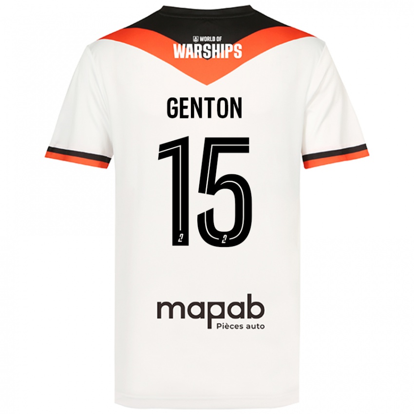 Bambino Maglia Enzo Genton #15 Bianco Kit Gara Away 2024/25 Maglietta