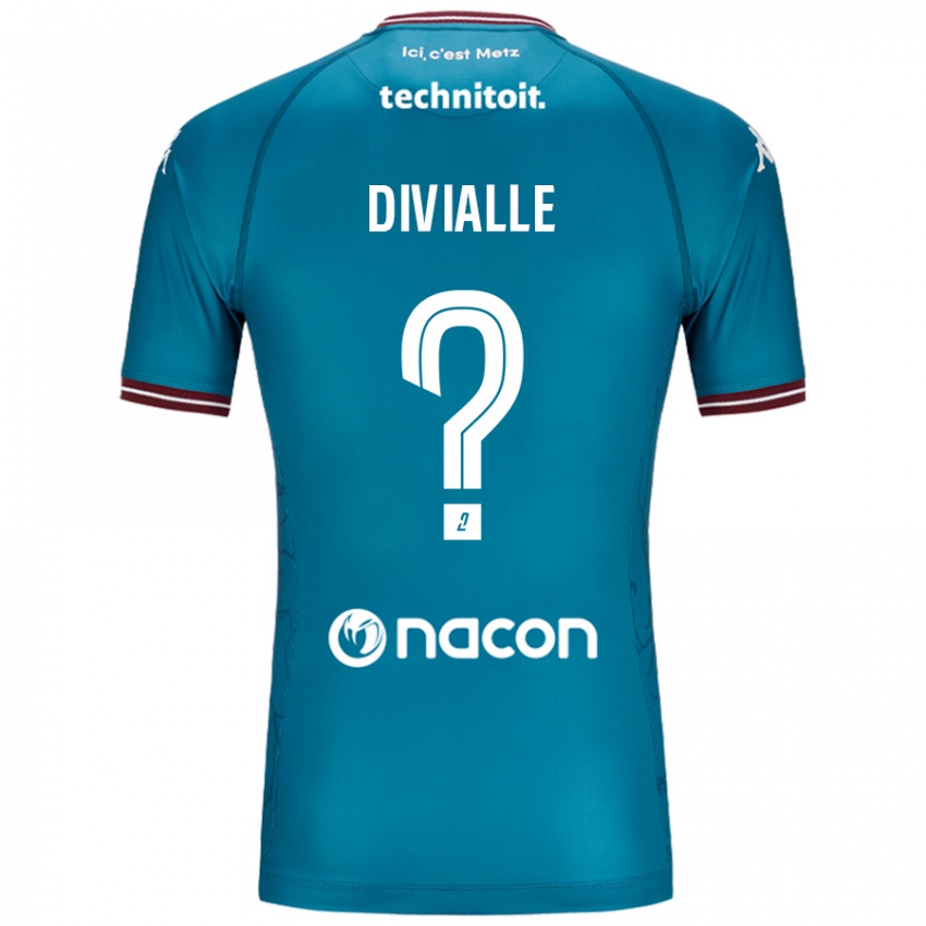 Bambino Maglia Charles Divialle #0 Blu Petrolio Kit Gara Away 2024/25 Maglietta