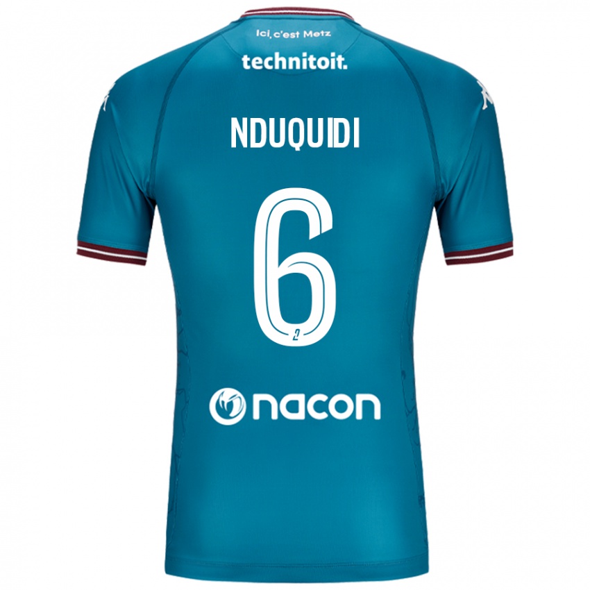 Bambino Maglia Joseph Nduquidi #6 Blu Petrolio Kit Gara Away 2024/25 Maglietta