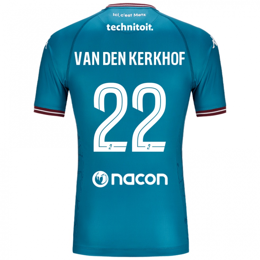 Bambino Maglia Kevin Van Den Kerkhof #22 Blu Petrolio Kit Gara Away 2024/25 Maglietta