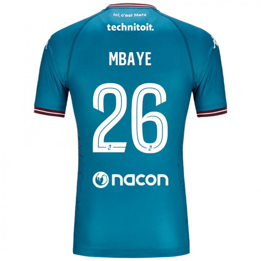 Bambino Maglia Malick Mbaye #26 Blu Petrolio Kit Gara Away 2024/25 Maglietta