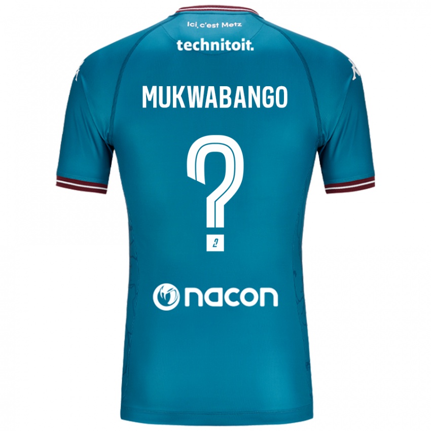 Bambino Maglia Bénit Mukwabango #0 Blu Petrolio Kit Gara Away 2024/25 Maglietta