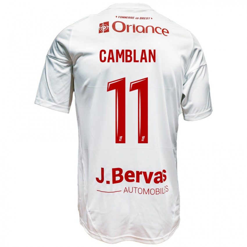 Bambino Maglia Axel Camblan #11 Bianco Rosso Kit Gara Away 2024/25 Maglietta