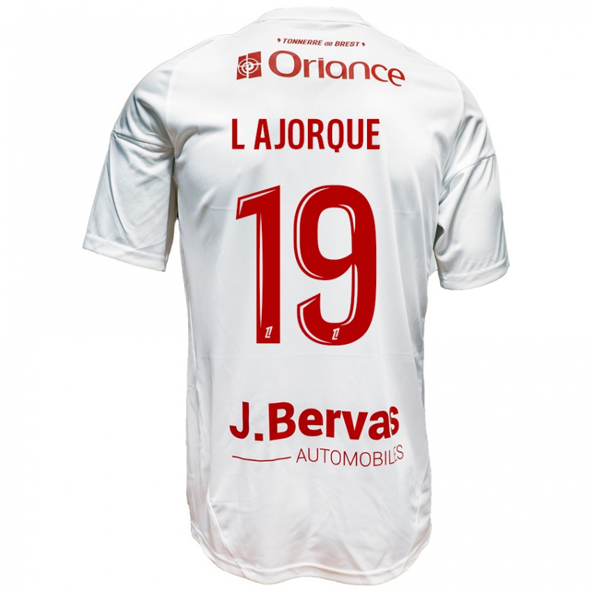 Bambino Maglia Ludovic Ajorque #19 Bianco Rosso Kit Gara Away 2024/25 Maglietta