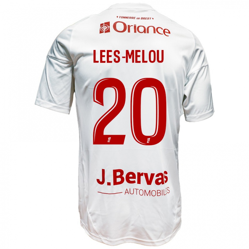 Bambino Maglia Pierre Lees-Melou #20 Bianco Rosso Kit Gara Away 2024/25 Maglietta