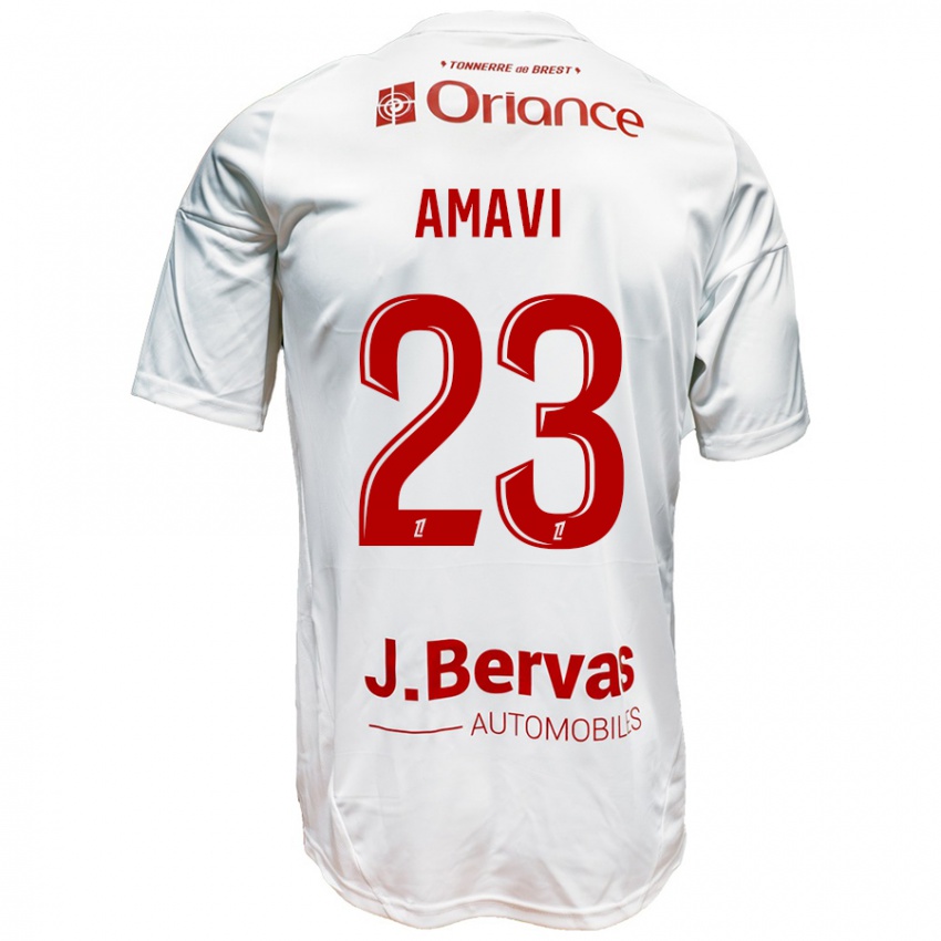 Bambino Maglia Jordan Amavi #23 Bianco Rosso Kit Gara Away 2024/25 Maglietta