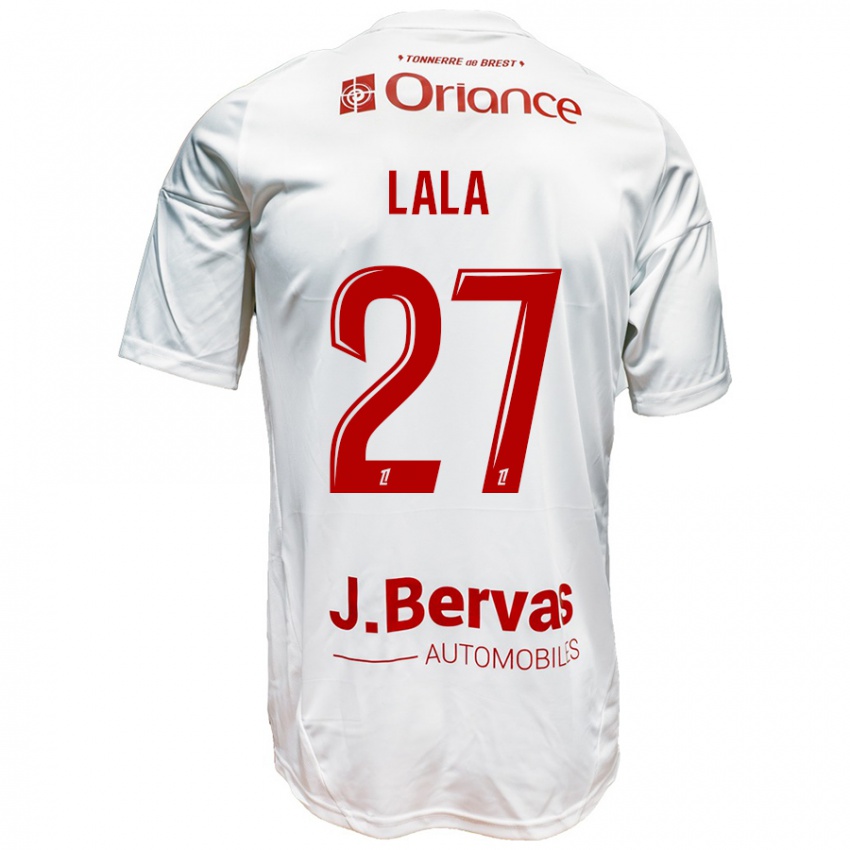 Bambino Maglia Kenny Lala #27 Bianco Rosso Kit Gara Away 2024/25 Maglietta