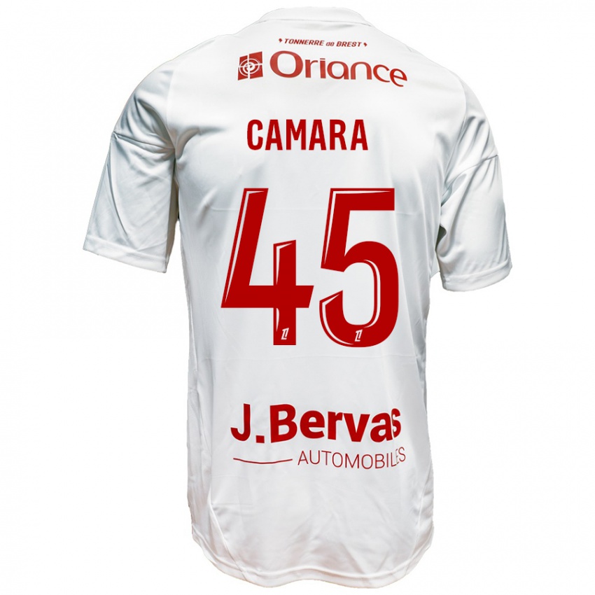 Bambino Maglia Mahdi Camara #45 Bianco Rosso Kit Gara Away 2024/25 Maglietta