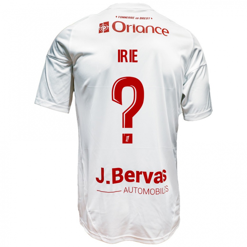 Bambino Maglia Paris Irie #0 Bianco Rosso Kit Gara Away 2024/25 Maglietta