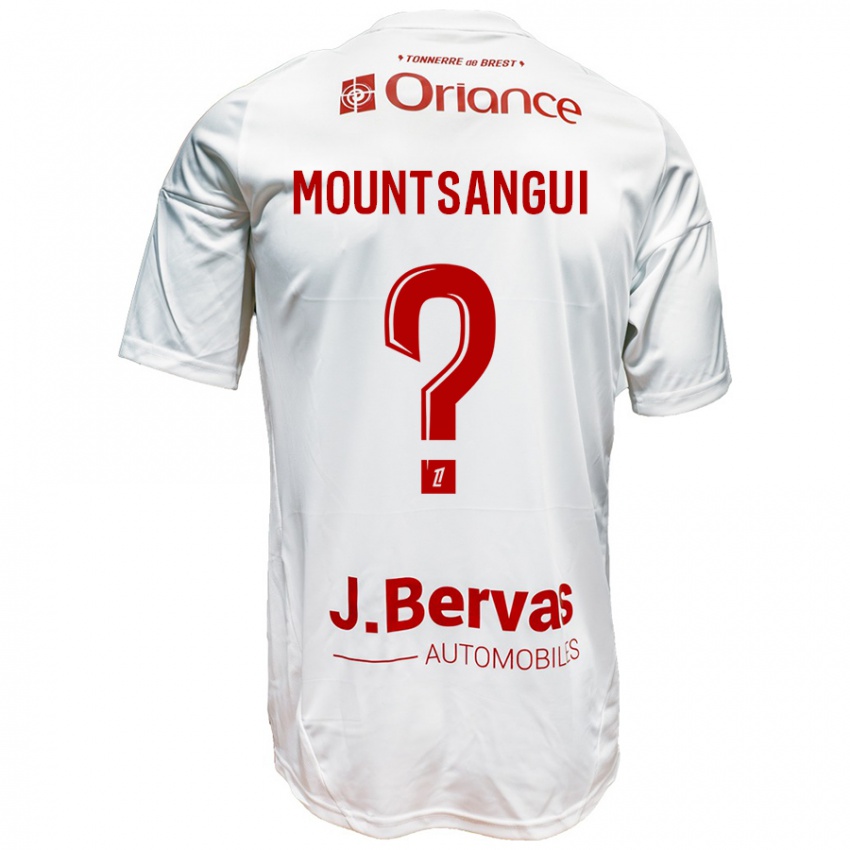 Bambino Maglia Warren Mountsangui #0 Bianco Rosso Kit Gara Away 2024/25 Maglietta