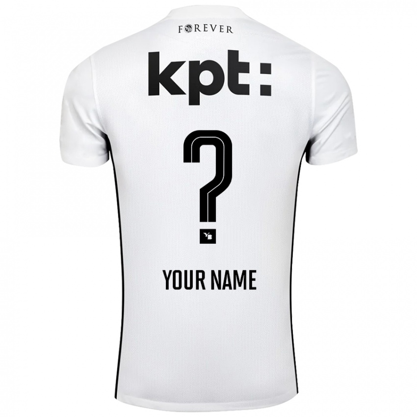 Bambino Maglia Il Tuo Nome #0 Bianco Nero Kit Gara Away 2024/25 Maglietta