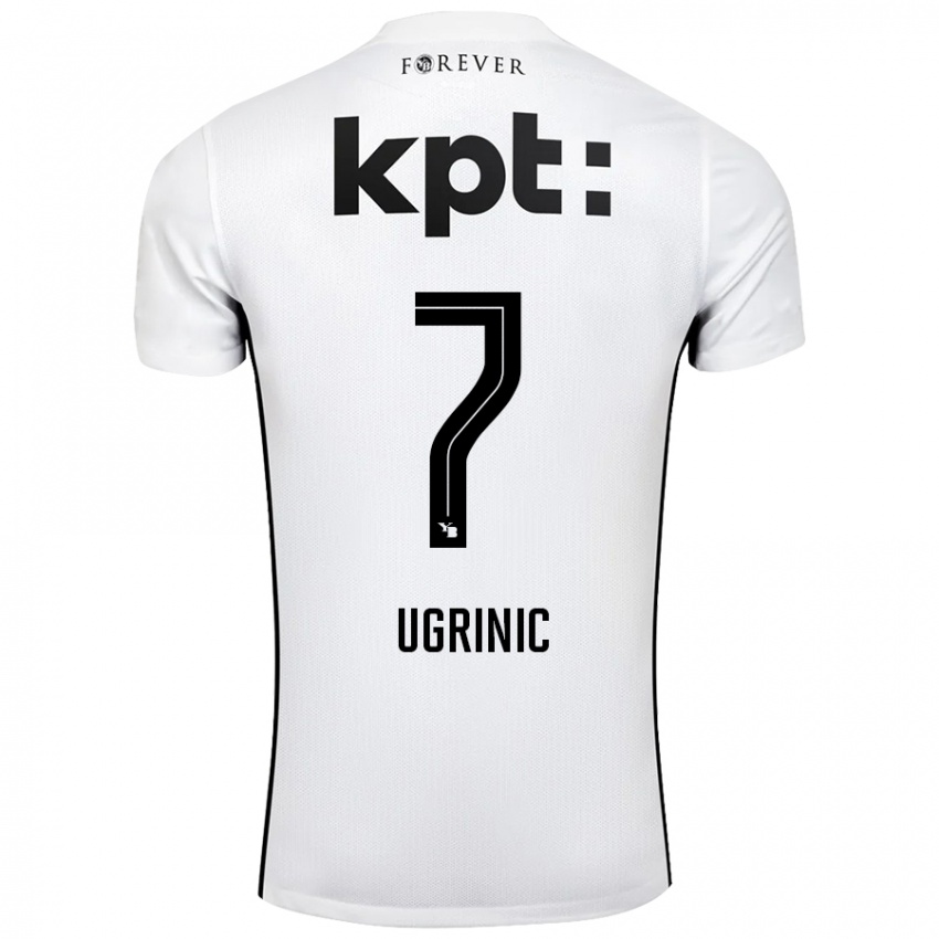 Bambino Maglia Filip Ugrinic #7 Bianco Nero Kit Gara Away 2024/25 Maglietta