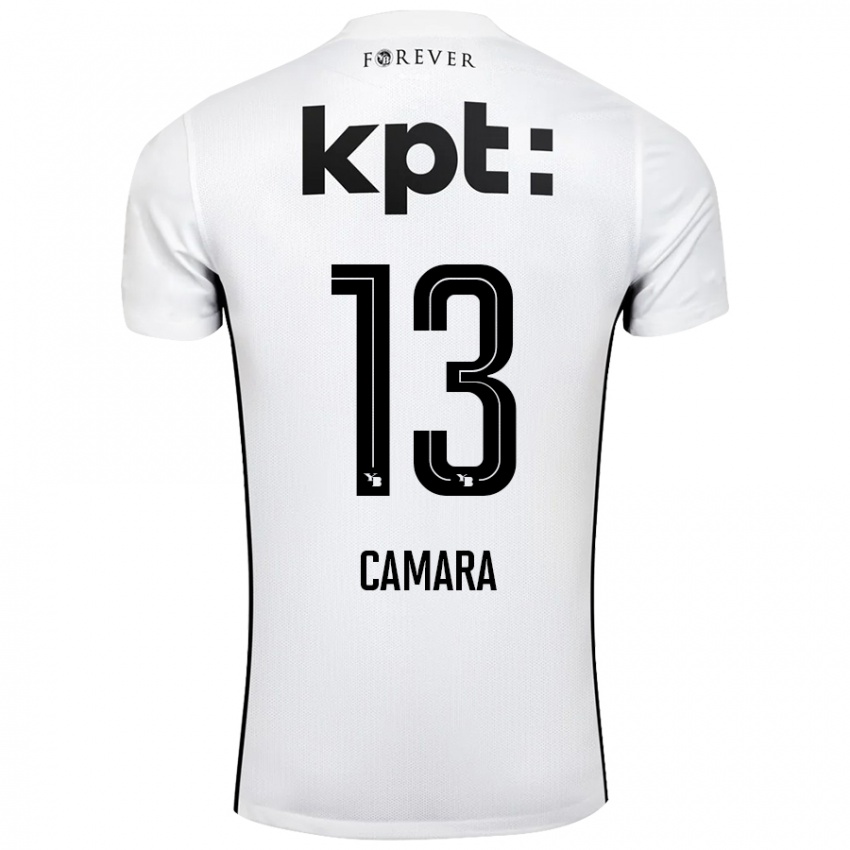 Bambino Maglia Mohamed Camara #13 Bianco Nero Kit Gara Away 2024/25 Maglietta