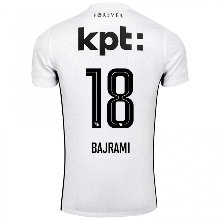 Bambino Maglia Ardian Bajrami #18 Bianco Nero Kit Gara Away 2024/25 Maglietta