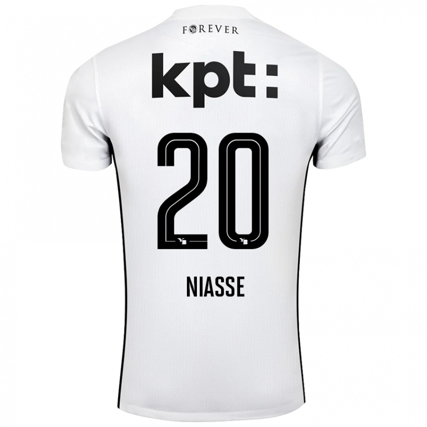 Bambino Maglia Cheikh Niasse #20 Bianco Nero Kit Gara Away 2024/25 Maglietta