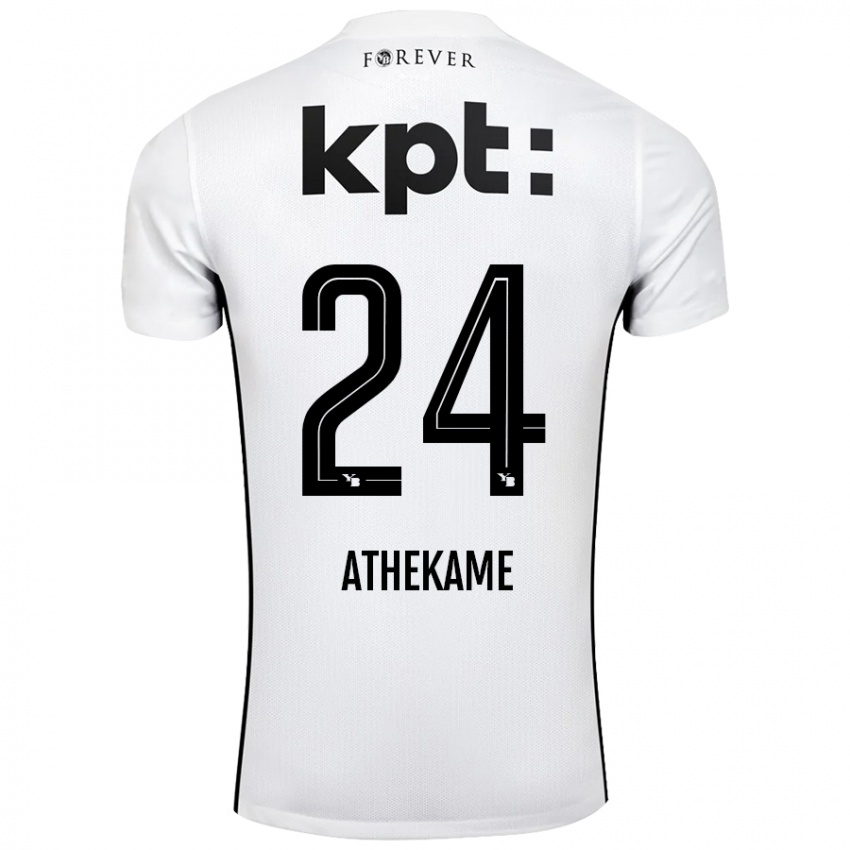 Bambino Maglia Zachary Athekame #24 Bianco Nero Kit Gara Away 2024/25 Maglietta