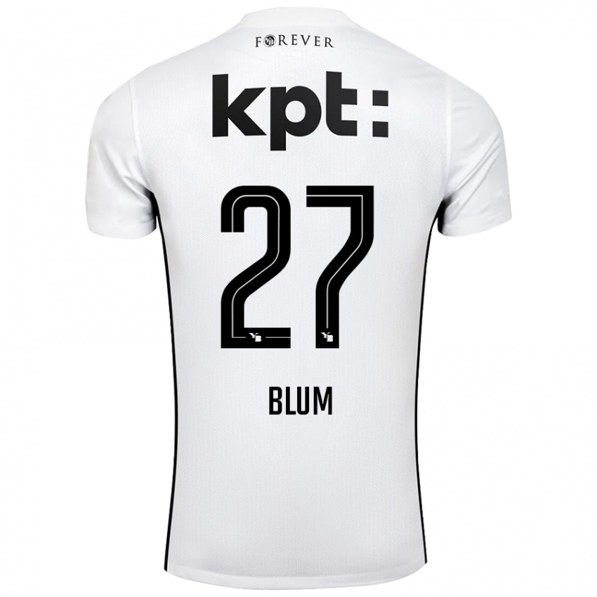 Bambino Maglia Lewin Blum #27 Bianco Nero Kit Gara Away 2024/25 Maglietta