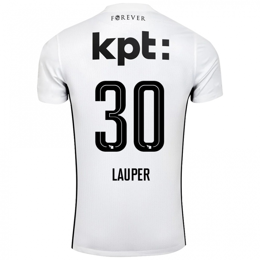 Bambino Maglia Sandro Lauper #30 Bianco Nero Kit Gara Away 2024/25 Maglietta