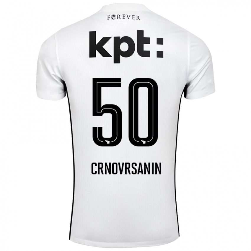 Bambino Maglia Sadin Crnovrsanin #50 Bianco Nero Kit Gara Away 2024/25 Maglietta