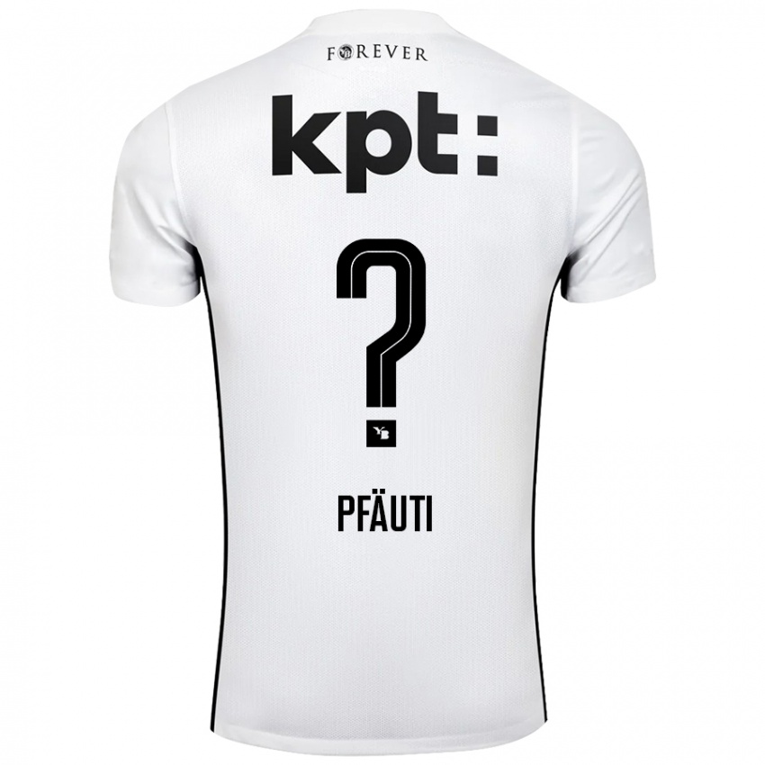 Bambino Maglia Noe Pfäuti #0 Bianco Nero Kit Gara Away 2024/25 Maglietta