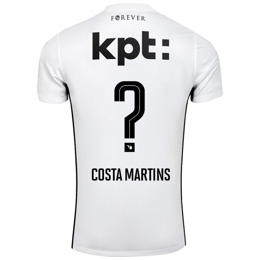 Bambino Maglia Yvann Costa Martins #0 Bianco Nero Kit Gara Away 2024/25 Maglietta