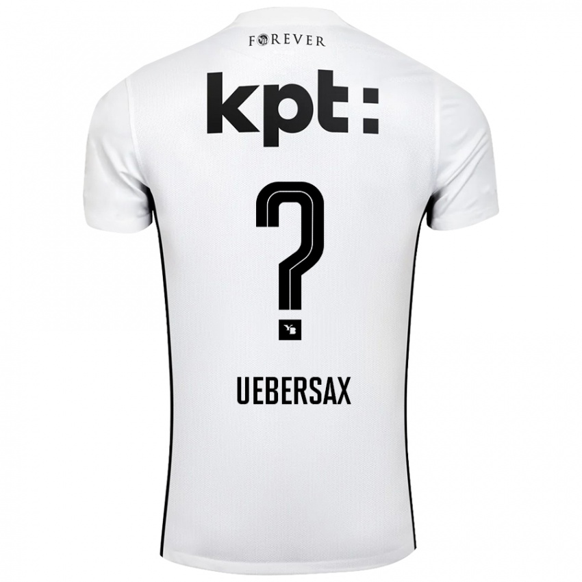 Bambino Maglia Jan Uebersax #0 Bianco Nero Kit Gara Away 2024/25 Maglietta