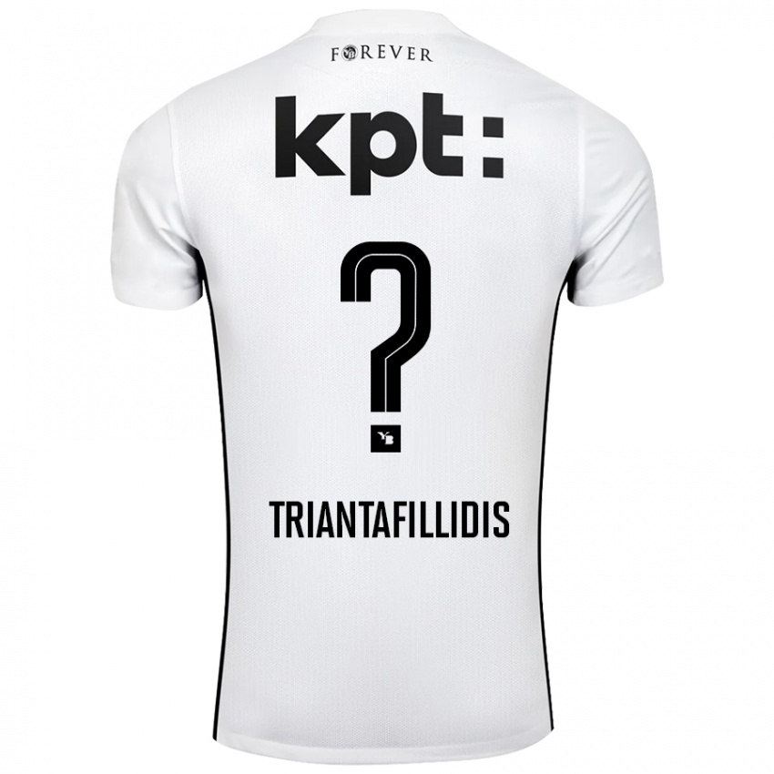 Bambino Maglia Nevin Triantafillidis #0 Bianco Nero Kit Gara Away 2024/25 Maglietta