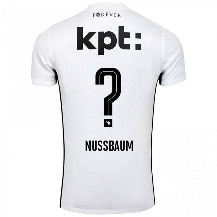 Bambino Maglia Ramon Nussbaum #0 Bianco Nero Kit Gara Away 2024/25 Maglietta