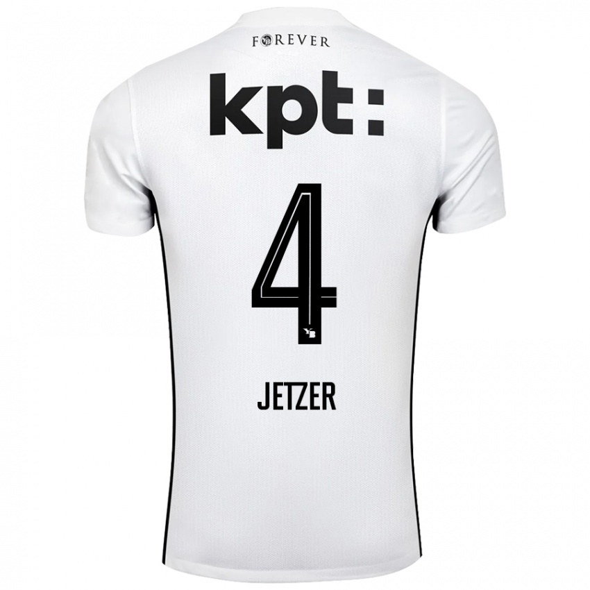 Bambino Maglia Lorin Jetzer #4 Bianco Nero Kit Gara Away 2024/25 Maglietta