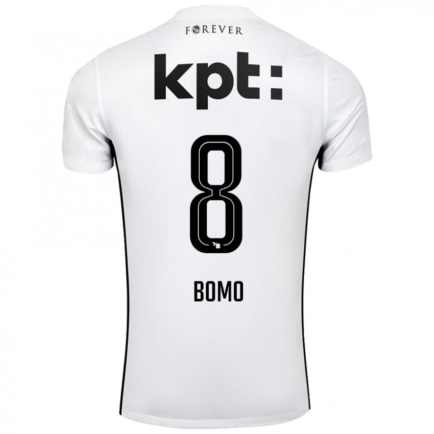 Bambino Maglia Jacques Bomo #8 Bianco Nero Kit Gara Away 2024/25 Maglietta