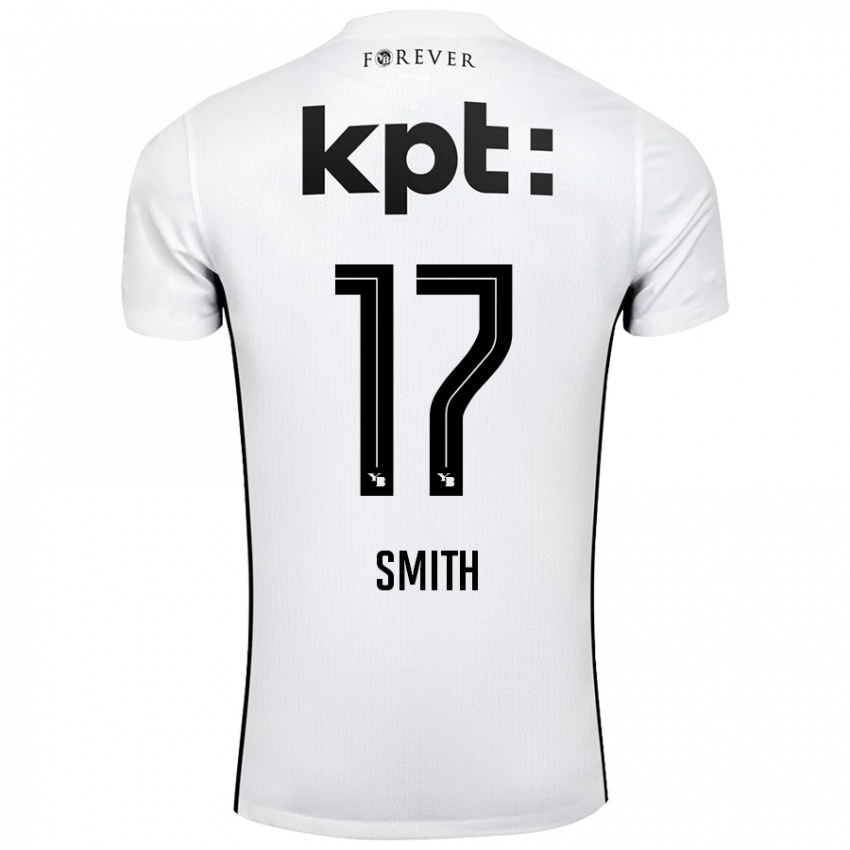 Bambino Maglia Rhodri Smith #17 Bianco Nero Kit Gara Away 2024/25 Maglietta