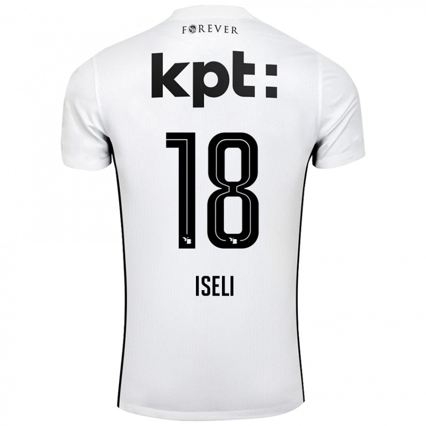 Bambino Maglia Marco Iseli #18 Bianco Nero Kit Gara Away 2024/25 Maglietta