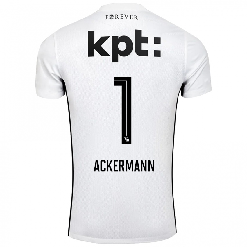 Bambino Maglia Jara Ackermann #1 Bianco Nero Kit Gara Away 2024/25 Maglietta