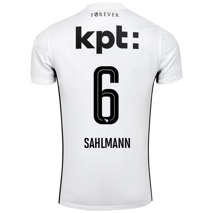 Bambino Maglia Henrike Sahlmann #6 Bianco Nero Kit Gara Away 2024/25 Maglietta