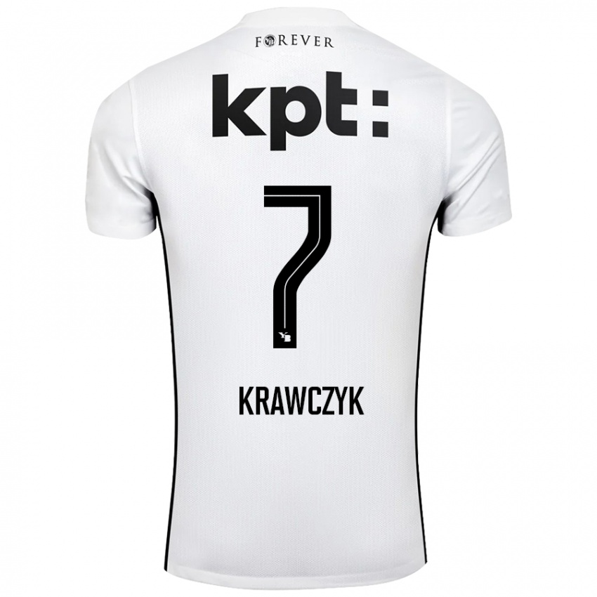 Bambino Maglia Caroline Krawczyk #7 Bianco Nero Kit Gara Away 2024/25 Maglietta