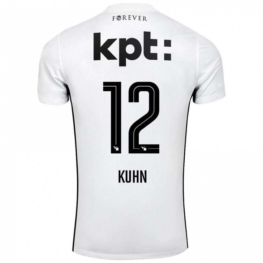 Bambino Maglia Athena Kühn #12 Bianco Nero Kit Gara Away 2024/25 Maglietta