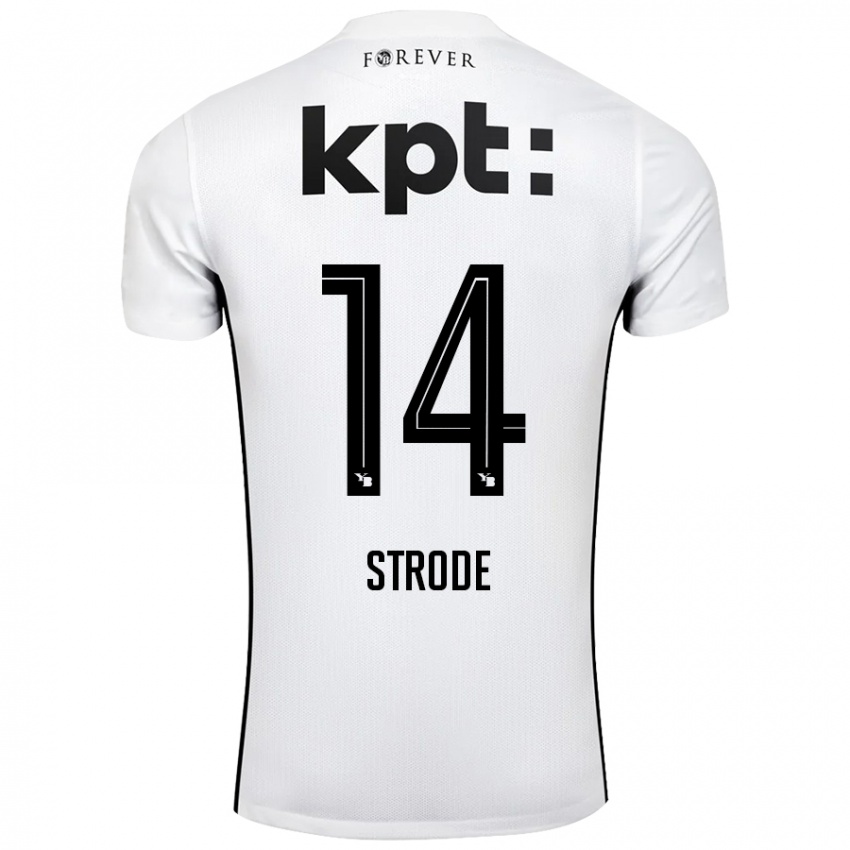 Bambino Maglia Courtney Strode #14 Bianco Nero Kit Gara Away 2024/25 Maglietta