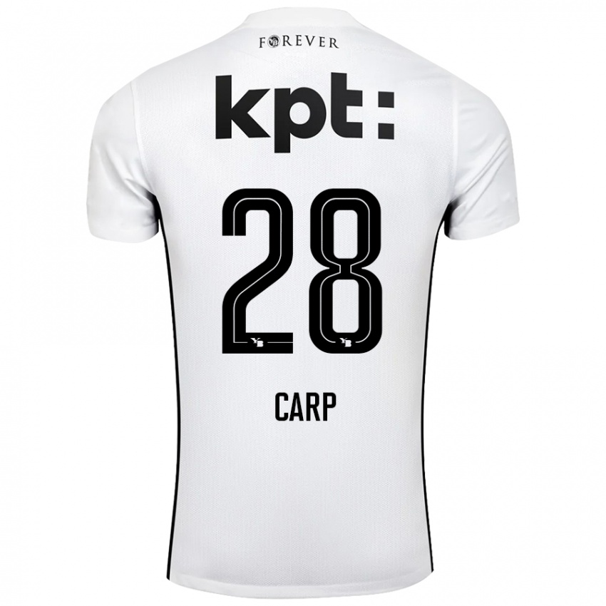 Bambino Maglia Cristina Carp #28 Bianco Nero Kit Gara Away 2024/25 Maglietta